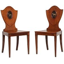 Pair Of Georgian Mahogany Hall Chairs Hall Chair Chair Regency Furniture