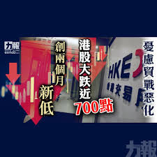 7 hours ago · 港股上市的科網股、教育股27日續跌，拖累大盤表現。 收盤時恒生指數大跌1,105點，跌幅為4.22％，收報25,086點，成交額高達3,606.7億港元創新高。 æ†‚æ…®è²¿æˆ°æƒ¡åŒ–æ¸¯è‚¡å¤§è·Œè¿'700é»žå‰µå…©å€‹æœˆæ–°ä½Ž æ¾³é–€åŠ›å ±å®˜ç¶²