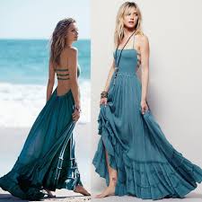 Gender Women Waistline Empire Decoration None Sleeve Style Off The Shoulder Pattern Type Solid St Casual Summer Dresses Maxi Dresses Casual Hippie Dresses