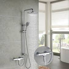 Duschsystem Mit Thermostat Trennbar 3 Funktionen Duschset Brausethermostat Duscharmatur Regendusche überkopfbrause Handbrause Duschsäule Für Bad