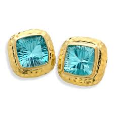 T.w.) and diamond leverback earrings $1,550.00 sale $852.50 extra 20% off use: 18k Yellow Gold Square Blue Topaz Earrings Blue Topaz Earrings Jewelry Scullyandscully Com