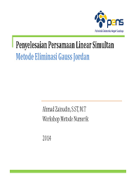 By adminposted onmay 8, 2020. Metode Eliminasi Gauss Jordan