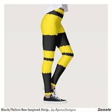 Black And Yellow Things Black Yellow Bee Inspired Stripes Leggings Striped Leggings Yellow Bee Leggings Design