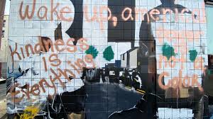 More news for george floyd mural » Video Shows Suspects Defacing Spokane George Floyd Mural Krem Com