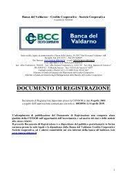 Ci impegniamo quotidianamente per essere la banca di riferimento delle famiglie, delle imprese. Documento Di Registrazione Banca Del Valdarno