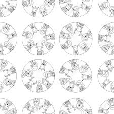 Start your awesome coloring adventure at zero cost with us. Seamless Pattern Coloring Page With Funny Winter Animals In A Circle Fox Hedgehog Deer Bear Rabbit Horse Royalty Free Cliparts Vectors And Stock Illustration Image 136665325