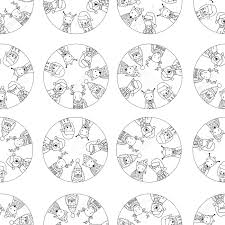 Start your awesome coloring adventure at zero cost with us. Seamless Pattern Coloring Page With Funny Winter Animals In A Circle Fox Hedgehog Deer Bear Rabbit Horse Royalty Free Cliparts Vectors And Stock Illustration Image 136665325