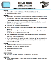Morning News Anchor Tips Poplar Bridge Elementary School Morning Announcements Broadcast Journalism News Anchor