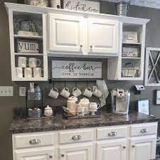 Wonderful Coffee Bar Ideas For Kitchen Amazing Coffee Bar Ideas In Kitchen Coffeebar Coff Coffee Bar Home Farmhouse Kitchen Diy Farmhouse Kitchen Decor