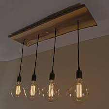 4 Pendant Straight One Of A Kind Wooden Hanging Edison Bulb Keuken Industrieel Industriele Hanglampen Hanglamp