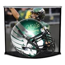 Marcus Mariota Signed Le Oregon Ducks Full Size Authentic Pro Line Custom Chrome Wings Helmet Inscribed Heisman 14 With Custom Curve Display Case Steiner Coa Pristine Auction