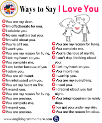 Different Ways To Say I Love You English Vocabulary Words English Words Learn English Words