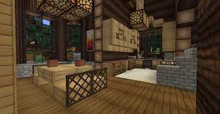 Minecraft Survival Log Cabin Interior Dining Room Kitchen Minecraft Cabin Minecraft House Interior Minecraft Log Cabin