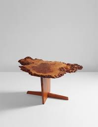 The table is constructed from wood and displays its wood grain giving it texture and balance. George Nakashima Minguren I Side Table 1977 Design New York Tuesday June 5 2018 Lot 92 Phillips