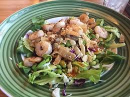 Thai shrimp salad with peanut dressing it's made with juicy, seared shrimp flavored with honey, garlic and ginger, on top of a vegetable mixture dressed with easy, homemade peanut dressing. Thai Shrimp Salad Off Their Lighter Fare Menu Picture Of Applebee S Heath Tripadvisor