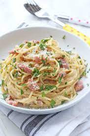 Juga biasanya spaghetti carbonara hanya tersedia di restaurant western food. One Pot Spaghetti Carbonara My Fussy Eater Easy Kids Recipes