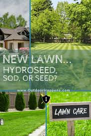Hydroseeding is a mixture that is sprayed on your lawn that contains fertilizer, water and grass seed but it must be applied to bare soil. Hydroseeding Vs Sod Vs Seed What S The Best Lawn For You Outdoor Happens Homestead