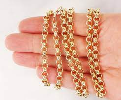 Vintage Heavy Gold Chain 10k Gold Round Link Chain Solid Gold Etsy Solid Gold Chains Gold Chains Yellow Gold Chain