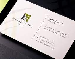 Ensure that every time people reach for the door, filing cabinet or fridge, they see your logo and message on a business card magnet. Fa Financial Risk Group Company Business Cards Examples Of Business Cards Minimal Business Card
