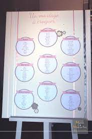 Plan De Table Mariage Theme Gourmand Avec Etiquettes Rondes En Blanc Gris Et Rose Plan De Table Mariage Table Mariage Mariage Theme Gourmandise