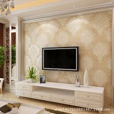 3d Living Room Europe Hand Painted Roll Mural Gray Pattern Natural Velvet Font B Wall B J Living Room Tv Unit Designs Wallpaper Living Room Living Room Tv Wall