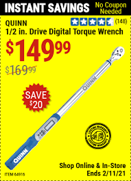 Buy the pittsburgh 1/2 in. Quinn 1 2 In Drive Digital Torque Wrench For 149 99 In 2021 Digital Torque Wrench Torque Wrench Harbor Freight Tools