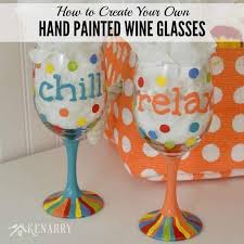 Line the glass up with the camera slightly to one side to allow. Hand Painted Wine Glasses How To Make Your Own