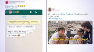 Check out our twitter meme selection for the very best in unique or custom, handmade pieces well you're in luck, because here they come. Whatsapp Down Twitterati Can T Stop Making Fun Of Couples With Funny Memes And Break Up Jokes As Users Complain Last Seen Typing Online Status Not Working