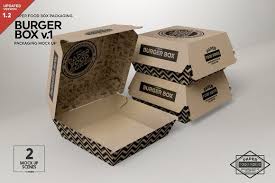 Free for personal and commercial use. Burger Box Packaging Mockup V 1 Burger Box Food Box Packaging Free Packaging Mockup