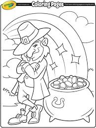 Leprechaun S Pot Of Gold On Crayola Com Free Coloring Pages St Patricks Coloring Sheets St Patrick S Day Crafts