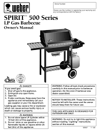 S s s s s s troubleshooting problem burners burn with a yellow or orange flame, in.not allowing grease to be corrected using these methods, please contact. Weber 500 Series Owner S Manual Pdf Download Manualslib