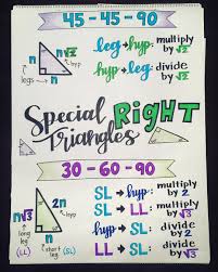 Special Right Triangles Middle School Geometry Anchor Charts Are In The Works Now Middle School Geometry Geometry Anchor Chart Geometry High School