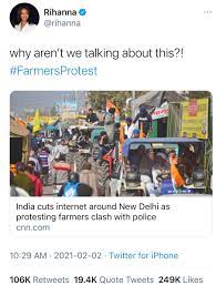 It took just one tweet from rihanna to anger the indian government and supporters of prime minister narendra modi's party. Gurratan Singh On Twitter So Rihanna Has Now Done More To Speak Out Against The Injustice Facing Farmers In India Than Premier Doug Ford Ontario Is A Major Trading Partner With India