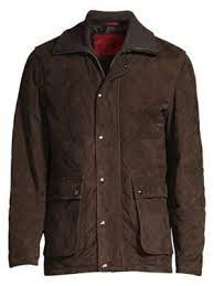 Isaia Diamond Quilted Utility Pocket Suede Jacket In Dark Brown Modesens Leather Jacket Men Style Mens Fashion Casual Smart Casual Men