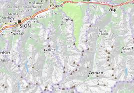 Am wettkampftag werden entlang der strecke zusätzliche absperrungen und beschilderungen angebracht. Michelin Landkarte Zinal Stadtplan Zinal Viamichelin