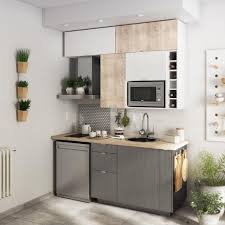 Cuisine Equipee Detroit In 2020 Kitchen Design Small Tiny Kitchen Design Small Apartment Kitchen