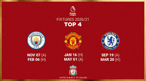 Liverpool fc premier league champions 2019 2020 logo shirt. Liverpool Fc On Twitter Our 2020 21 Plfixtures Against Last Season S Top 4