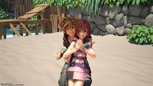 #kingdom hearts #kingdom hearts 3 #sora and kairi #one of my favorite game series #love #paopu fruit #childhood game #ill keep you safe #let me keep.this one kairi is a fisherwoman and sora is a merman ‍ what will happen next?! Sora And Kairi Posing Together For A Photo Data Greeting Kingdomhearts