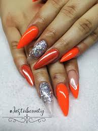 Find and save ideas about neon acrylic nails on pinterest. Neon Orange And Silver Glitter Acrylic Set Instabeauty Photography And Beauty Salon Facebook