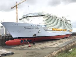 Symphony Of The Seas In The Basin At Stx France Luxury Cruise Ship Cruise Ship Royal Caribbean Ships