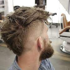 Mensworldherenkappers Vcut Neckline Wide Mohawk Messy Hair Men Mohawk Hairstyles Men Modern Haircuts Mohawk Hairstyles