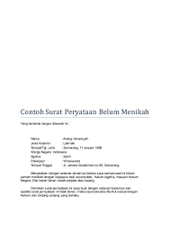 Contoh surat pernyataan belum menikah. Download Contoh Surat Pernyataan Tidak Menikah Doc