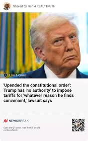 Upended the constitutional order': Trump has 'no authority' to impose  tariffs for 'whatever reason he finds convenient,' lawsuit says Source: Law  & Crime #DonaldTrump #truthhitsthefan4real Trump unlawfully imposed the  tariffs under an
