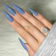 Pin By Wavy Rebellion On Nails Blue Stiletto Nails Stiletto Nails Designs Long Stiletto Nails