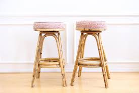 Vintage Boho Chic Rattan Bamboo Swivel Bar Stools Set Of 2 Shopgoldenpineapple Shop wayfair for the best bamboo rattan tv console. vintage boho chic rattan bamboo swivel