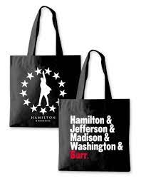 Hamilton The Musical Merchandise Black Tote Bag Names