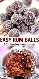 Rum Balls Are A Fun Holiday Treat Made With A Blend Of Crushed Wafers A Dusting Of Cocoa Powder Pecans In 2020 Yummy Food Dessert Best Dessert Recipes Boozy Desserts