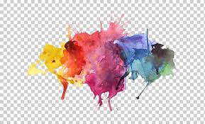 لوحة تجريدية باللون الوردي والأصفر والأرجواني ألوان الطلاء المائية ترشيش متنوعة بقع الطلاء Png