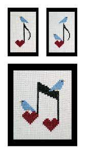 Change many colors and you get many versions of the same monster. Music Cross Stitch Pattern Happy Little Bluebirds Sing Etsy Cross Stitch Music Cross Stitch Bird Bird Embroidery Pattern