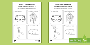 On the inside of the foldable, you will find a passage for each phonics pattern, multiple choice, fill in the blank, a short answer question, and word practice. Phase 2 Eyfs Reading Comprehension Activity 1 Teacher Made